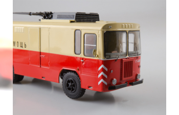 Грузовой троллейбус КТГ-1, красный / бежевый