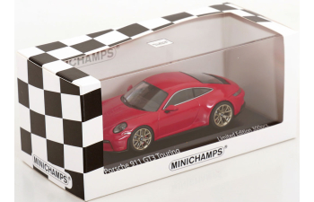 PORSCHE 911 (992) GT3 TOURING COUPE (2021), red/golden rims