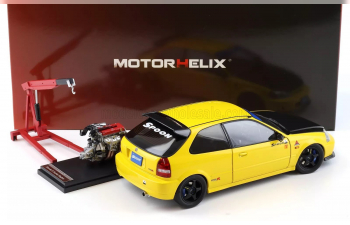 HONDA Civic Ek9 Type R Spoon With Engine And Accessories (1999), Yellow Black Carbon