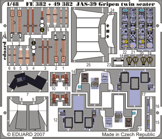 Цветное фототравление для JAS-39D Gripen Two-seater S. A.