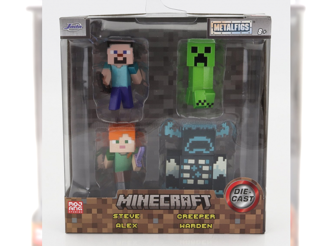 FIGURES Set 4x Minecraft Metal Nano Figure Videogame - Cm. 5.0, Various