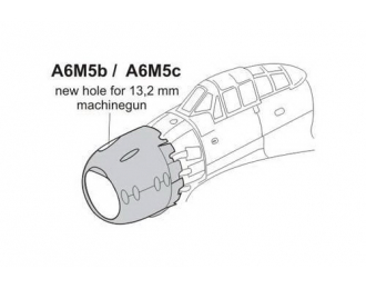 A6M5b/c Zero - Cowling with 13,2mm Machinegun