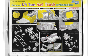 Сборная модель Armored Ton 4x4 Truck w/Bazooka