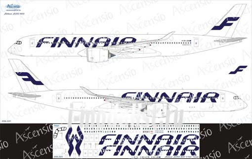 Декаль для airbu A350-900 (Finnair)