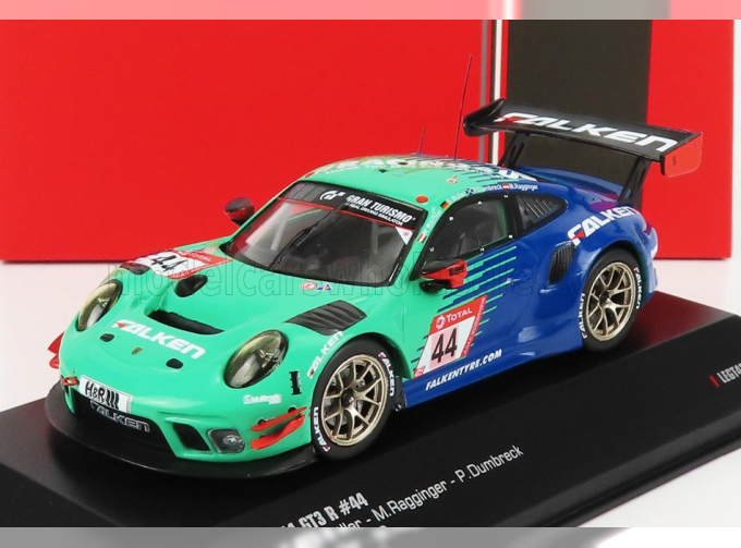 PORSCHE 911 991-2 Gt3 R Team Falken Motorsport N44 24h Nurburgring (2020) K.Bachler - S.Muller - P.Dumbreck - M.Ragginger, Light Green Blue