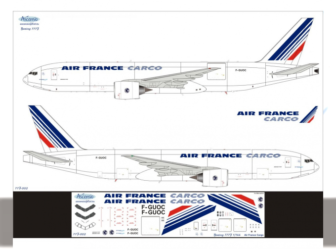 Декаль на самолет боенг 777-200 (Ar Frnce CARGO)