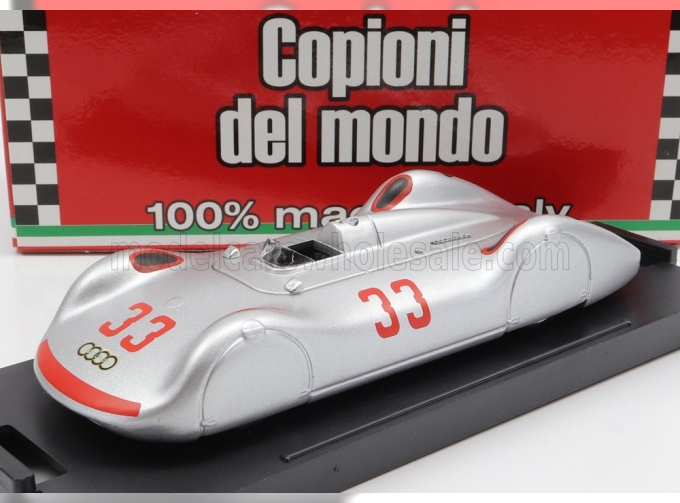 AUTO UNION Tipo C Streamline N 33 Avusrennen 1937 L.fagioli, Silver