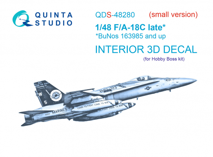 3D Декаль интерьера кабины F/A-18C late (HobbyBoss) (Малая версия)