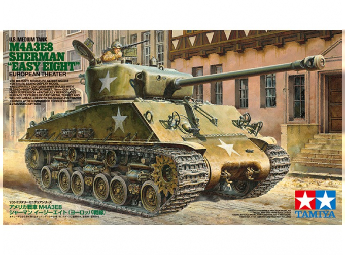 Сборная модель Medium Tank M4A3E8 Sherman "Easy Eight" European Theater с фигурой командира