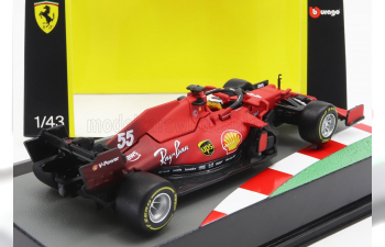 FERRARI F1 Sf21 Team Scuderia Ferrari Mission Winnow N55 Season (2021) Carlos Sainz Jr. - Con Pilota E Vetrina - With Pilot And Showcase, Red