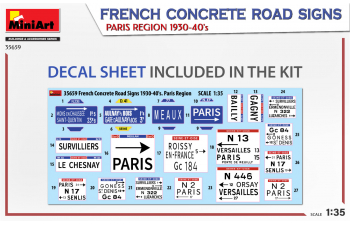 Сборная модель Французские бетонные дорожные знаки 1930-40-х гг. Парижский регион