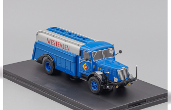 BÜSSING 8000 fuel truck, Westfalen, blue / silver