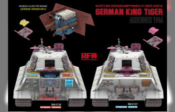 Сборная модель Sd.Kfz.182 Panzerkampfwagen VI Tiger Ausf.B King Tiger ARDENNES 1944 UPDATED VERSION