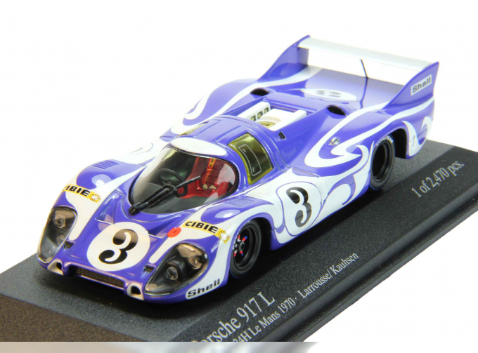 PORSCHE 917L #3 "Hippie" Practice Larrousse-Kauhsen 24h Le Mans (1970), white / purple