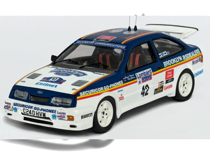 FORD Sierra Rs Cosworth №42 Rally Rac Lombard (1986) Phil Collins - Bryan Thomas, Blue White