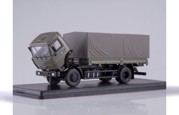 Камский грузовик 43253 бортовой с тентом, темно-зеленый