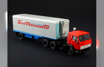 Камский грузовик 54112 с полуприцепом Alka N12CH Sovtransavto, красный / серый