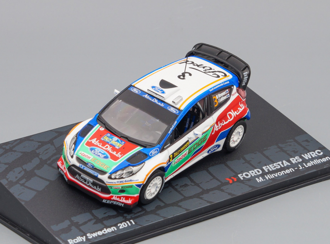 FORD Fiesta RS WRC #3 M. Hirvonen - J. Lehtinen Rally Sweden (2011), white / blue / green