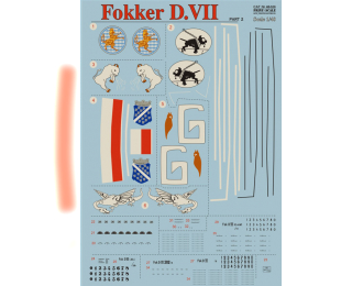 Набор декалей Fokker D VII Part 2 Wet decal The complete set 3 leaf