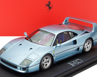 FERRARI F40 (1987) - Con Vetrina - With Showcase, light blue