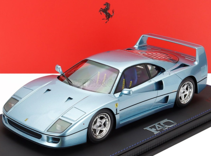 FERRARI F40 (1987) - Con Vetrina - With Showcase, light blue