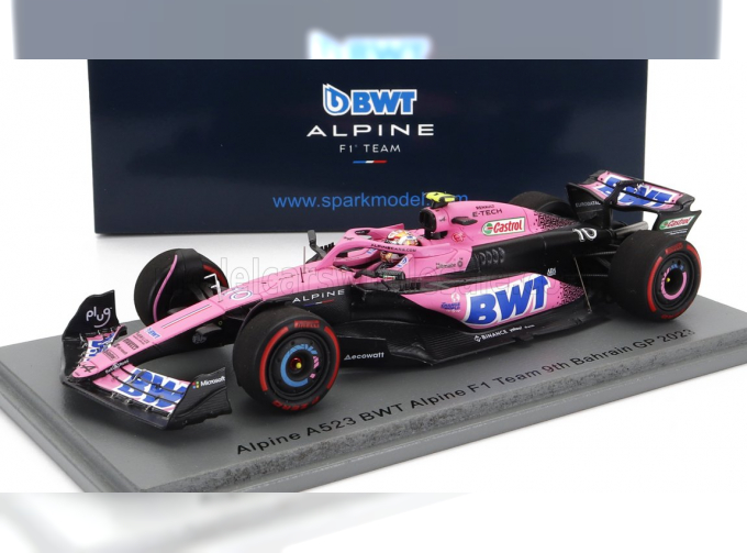 RENAULT F1 A523 Team Bwt Alpine №10 9th Bahrain Gp (2023) Pierre Gasly, Pink Blue