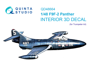 3D Декаль интерьера кабины F9F-2 Panther (Trumpeter)