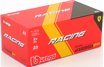 FERRARI 499p 3.0l Turbo V6 Team Af Corse №83 24h Le Mans (2024) Robert Kubica - Robert Shwartzman - Yifei Ye - With Showcase, Yellow Red