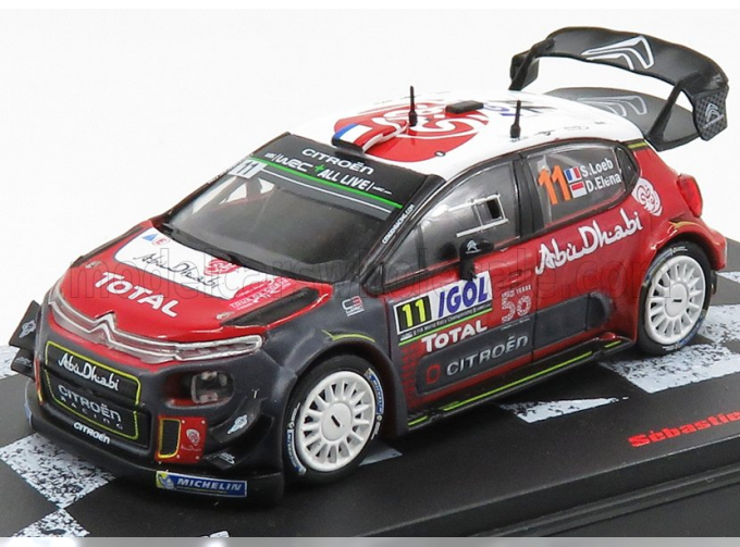 CITROEN C3 Wrc Abu Dhabi N 11 Rally Tour De Corse 2018 S.loeb - D.elena, Red White Grey