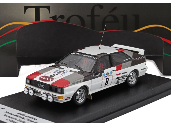 AUDI Quattro (night Version) №8 Rally Acropolis Hannu Mikkola - Arne Hertz (1981), White Black Red