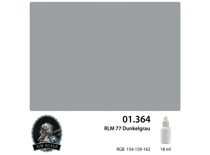 Краска акриловая для аэрографа Jim Scale: RLM 77 Dunkelgrau, 18мл