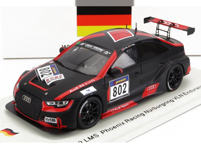 AUDI Rs3 Lms N802 Phoenix Racing Nurburgring Vl Endurance (2016) R.Frey - C.Haase, Black Red