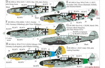 Декаль для Bf.109G-5/6/6 Trop