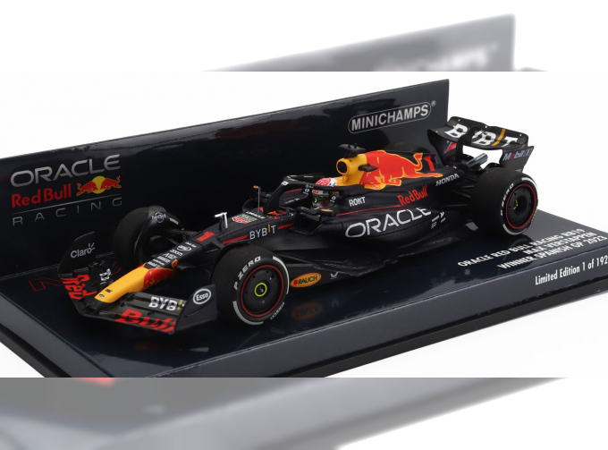 RED BULL F1 Rb19 Team Oracle Red Bull Racing №1 World Champion Winner Spain Gp (2023) Max Verstappen, Matt Blue