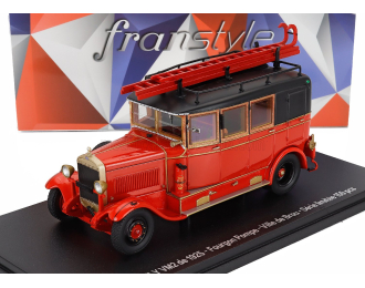 LAFFLY Vm2 Truck Fourgon Pompe Sapeurs Pompiers Ville De Brou (1925), Red Black