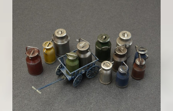 Сборная модель Аксессуары MILK CANS WITH SMALL CART