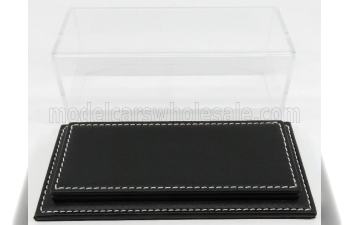 VETRINA DISPLAY BOX Molhouse Base In Pelle Nera - Leather Base Black - Lungh.lenght Cm 17 X Largh.width Cm 8 X Alt.height Cm 7 (altezza Interna 5.2 Cm ), Plastic Display