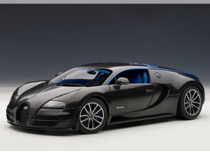 BUGATTI Veyron 16.4 Super Sport, Edition Merveilleux "Simon", carbon black / light blue inter