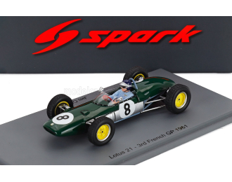 LOTUS F1 21 №8 3rd France GP Jim Clark (1961), green
