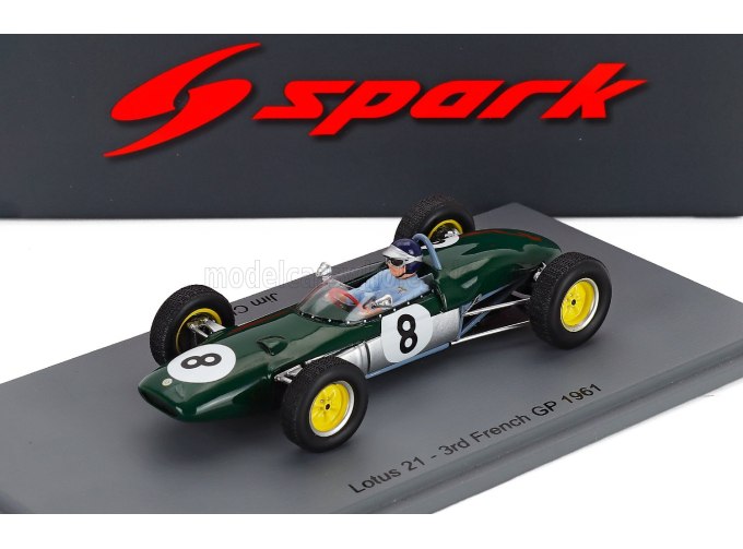 LOTUS F1 21 №8 3rd France GP Jim Clark (1961), green