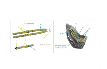 Декаль комплект ремней для истребителя Великобритании, с середины ВМВ (с металлическими пряжками) любые мод