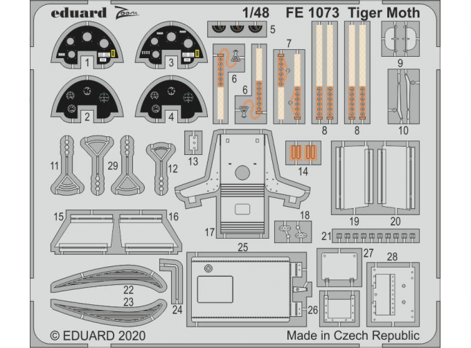 FE107 Набор фототравления для Tiger Moth