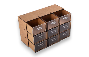 Органайзер с прозрачными стенками. 9 ящиков