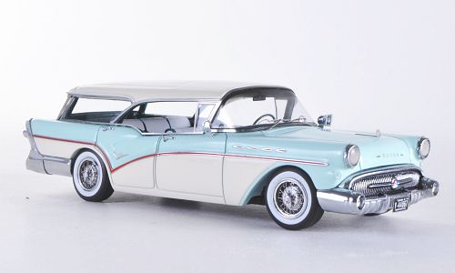 BUICK Century Caballero Estate Wagon 1957, White/Light Blue