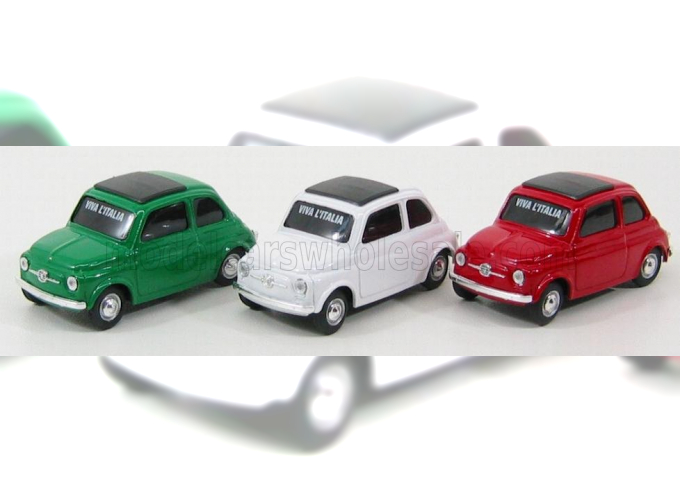 FIAT Set 3x 500 (1965) - Viva L'italia 150th Anniversario Italia 1861 - 2011, Green White Red