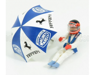 FIGURES Gilles Villeneuve For Ferrari 126c2 F1 With Umbrella, White