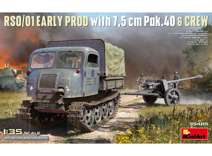 Сборная модель STEYER Rso/01 Tank Truck Military Cingolato With Trailer 1945