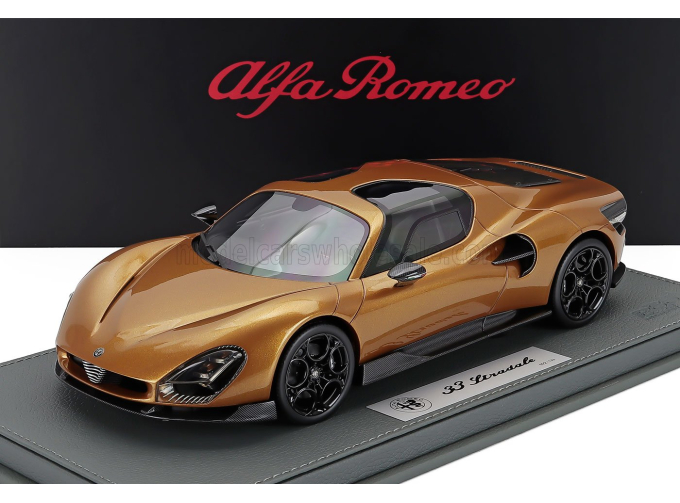 ALFA ROMEO 33 Stradale (2025) - Con Vetrina - With Showcase, Ocra - Ochre