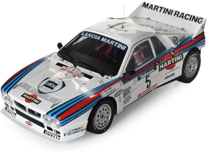 Сборная модель LANCIA - 037 TEAM MARTINI RACING N 5 WINNER RALLY TOUR DE CORSE 1984 MARKKU ALEN - ILKKA KIVIMAKI - WHITE RED BLUE