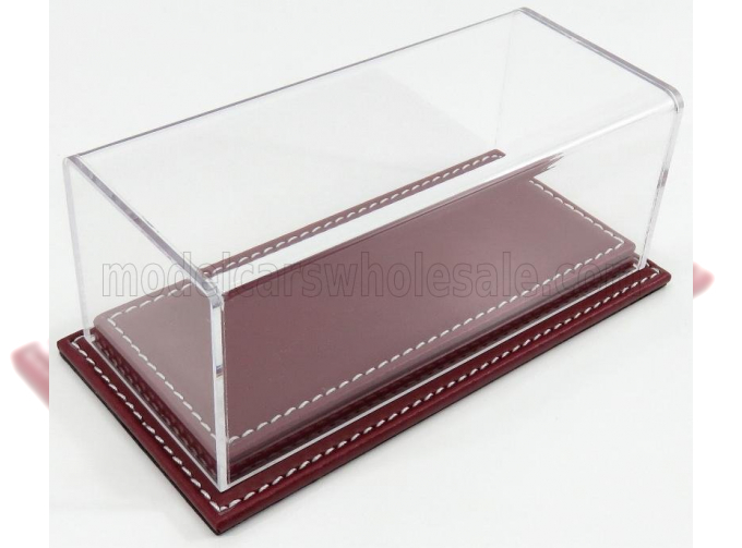 VETRINA DISPLAY BOX Molhouse Base In Pelle - Leather Base Bordeaux - Lungh.lenght Cm 17 X Largh.width Cm 8 X Alt.height Cm 7 (altezza Interna 5.2 Cm ), Plastic Display